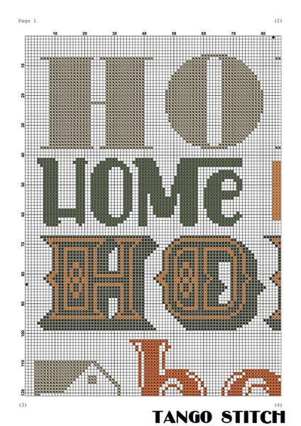 Home fancy cross stitch letters pattern