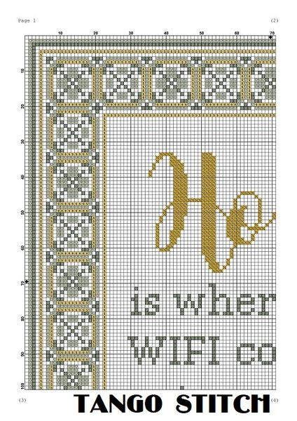 Home WIFI funny New Home cross stitch pattern - Tango Stitch