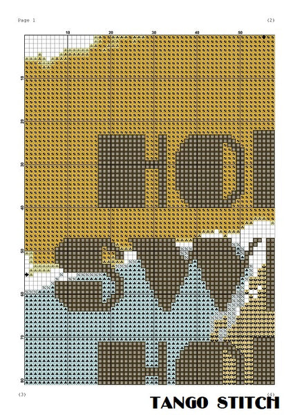 Home Sweet Home abstract cross stitch pattern