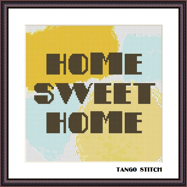 Home Sweet Home abstract cross stitch pattern