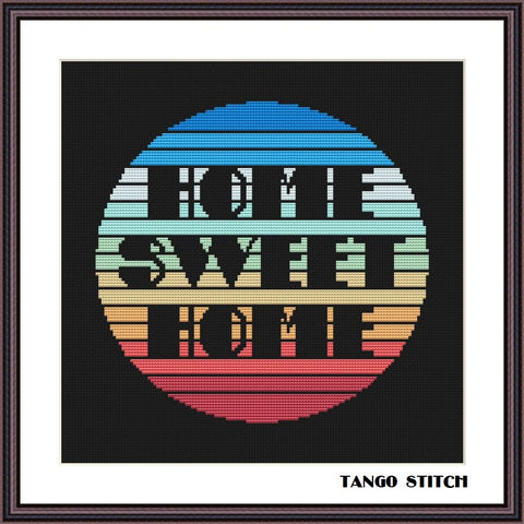 Home Sweet Home sunset cross stitch pattern