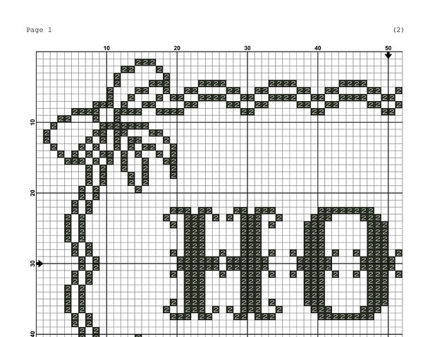 Hope vintage lettering cross stitch pattern
