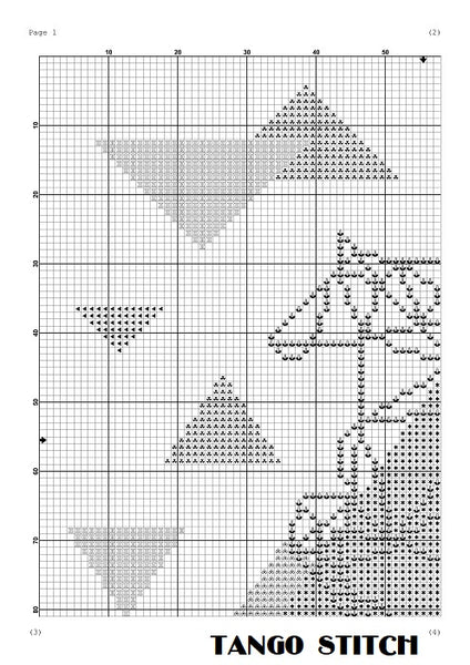 Geometric giraffe cross stitch pattern  - Tango Stitch