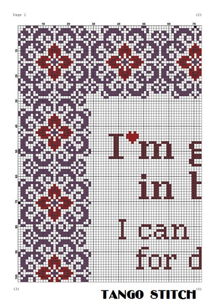 I am great in bed funny romantic cross stitch quote pattern