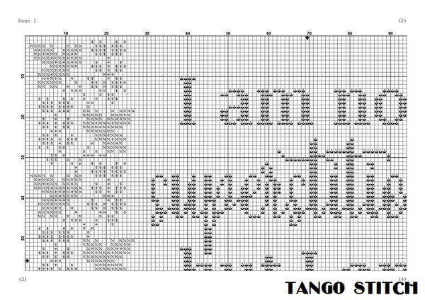 I am not superstitious funny cross stitch pattern