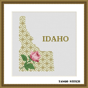 Idaho USA state map silhouette cross stitch pattern
