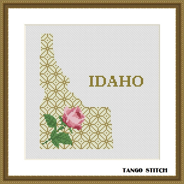 Idaho USA state map silhouette cross stitch pattern