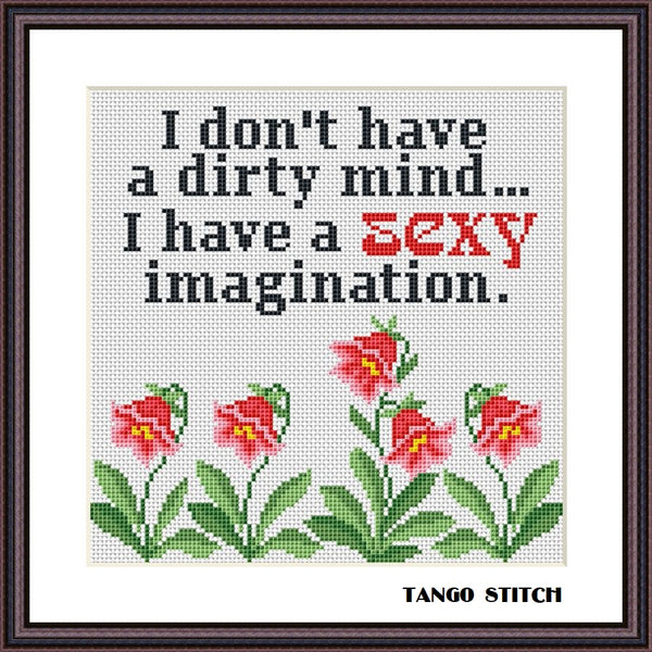 I don't have a dirty mind...  funny cross stitch pattern - Tango Stitch