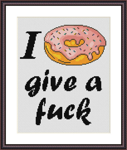 I donut give a f*ck funny sassy cross stitch pattern