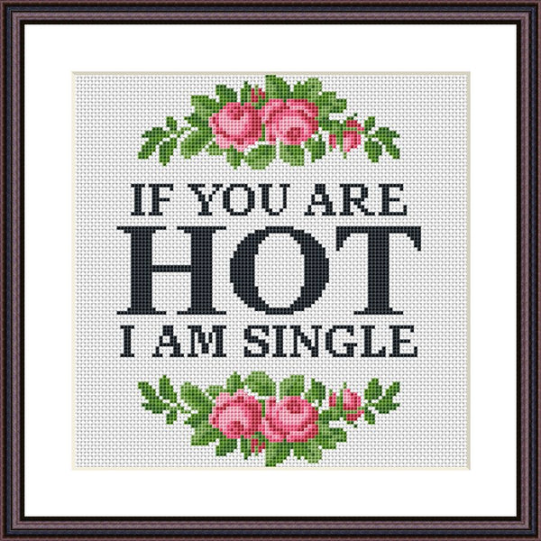 If you are hot I am single Funny sassy cross stitch pattern