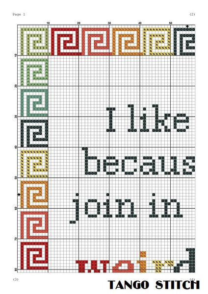 I like you weirdness funny quote cross stitch embroidery design