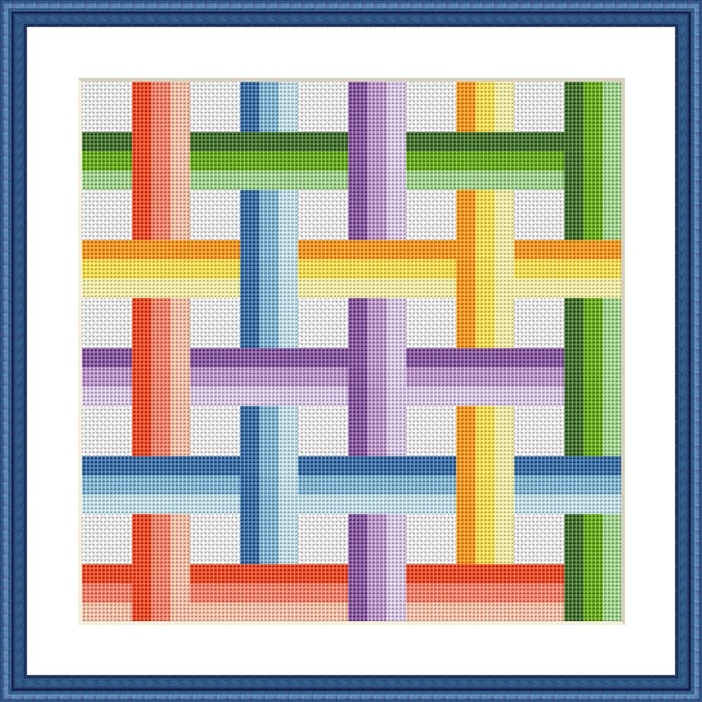 Easy geometric cross stitch pattern