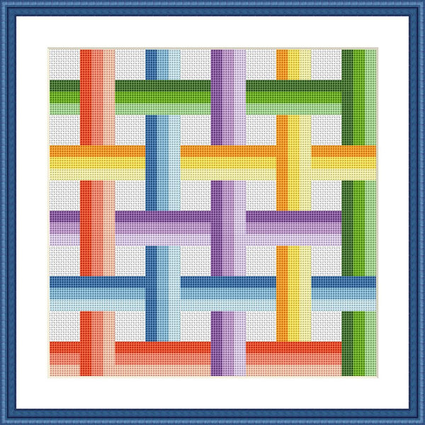 Easy geometric cross stitch pattern
