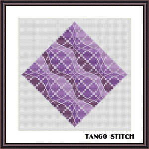 Violet illusion cross stitch ornament hand embroidery - Tango Stitch