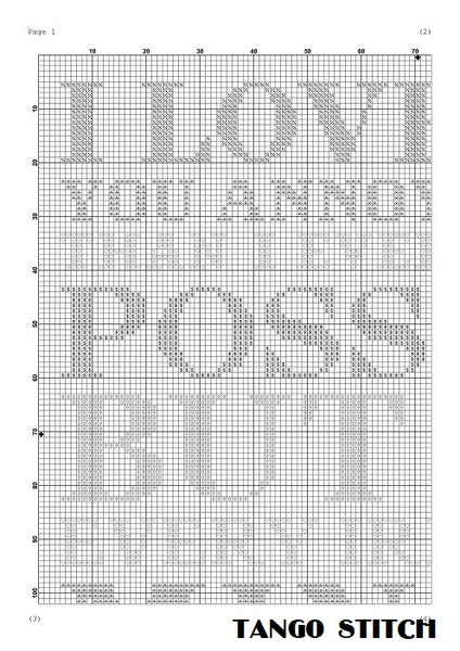 With you funny romantic quote cross stitch pattern - Tango Stitch