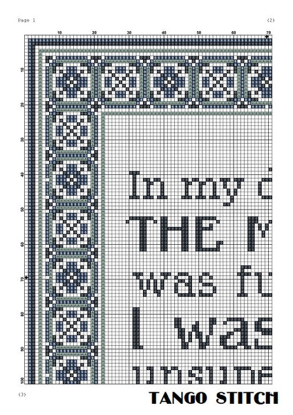 In my defense the moon was full funny meme cross stitch pattern
