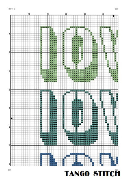 Iowa state typography cross stitch pattern, Tango Stitch