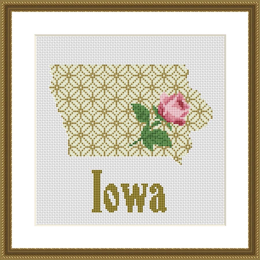Iowa map cross stitch pattern – JPCrochet