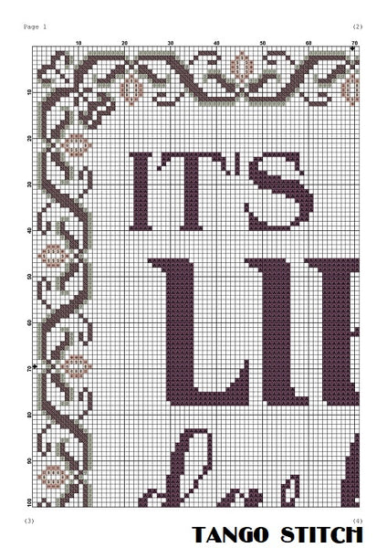 It's all lies, darling funny romantic quote cross stitch pattern