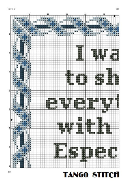 I want to share everything with you funny sassy cross stitch pattern