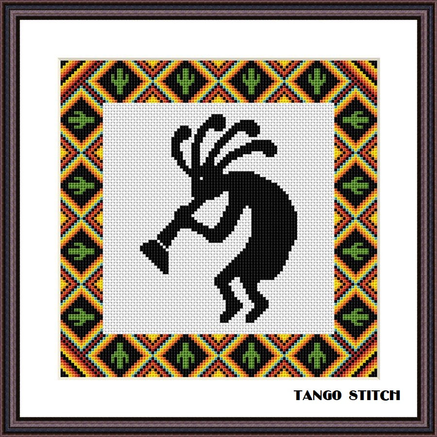 Native American Kokopelli simple cross stitch pattern