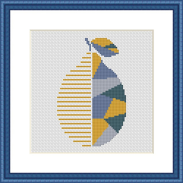Lemon geometric patchwork cross stitch pattern