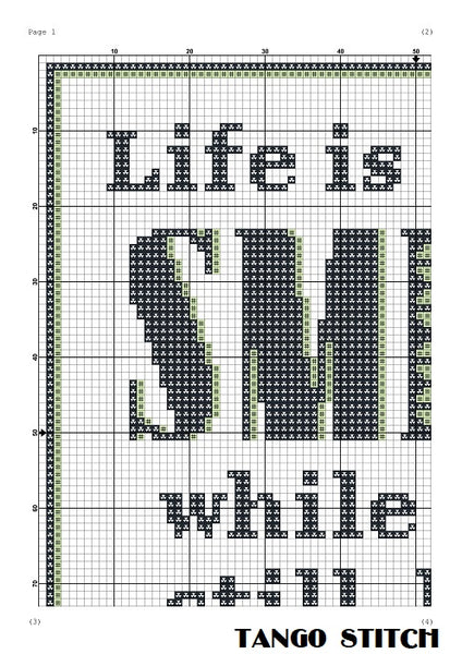 Life is short funny sassy sarcastic quote cross stitch pattern