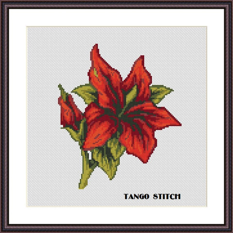 Lily cross stitch flower pattern