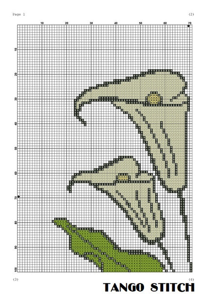 Calla simple flower cross stitch pattern