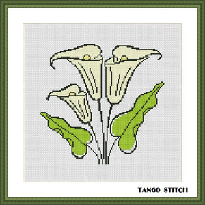 Calla simple flower cross stitch pattern