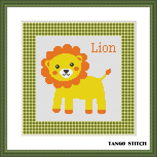 Lion funny cross stitch pattern