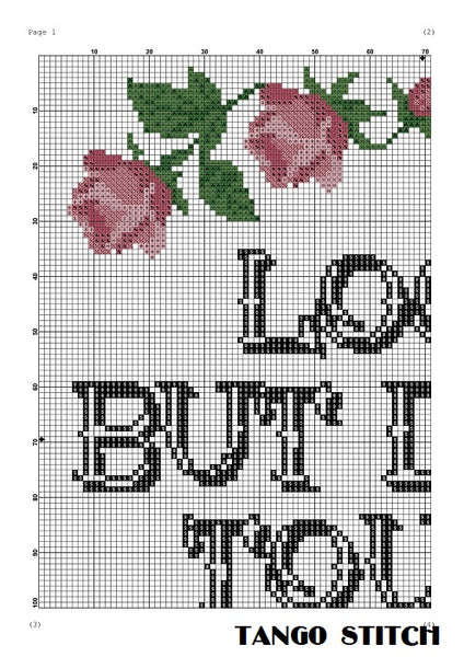 Look but don't touch funny sassy quote cross stitch pattern