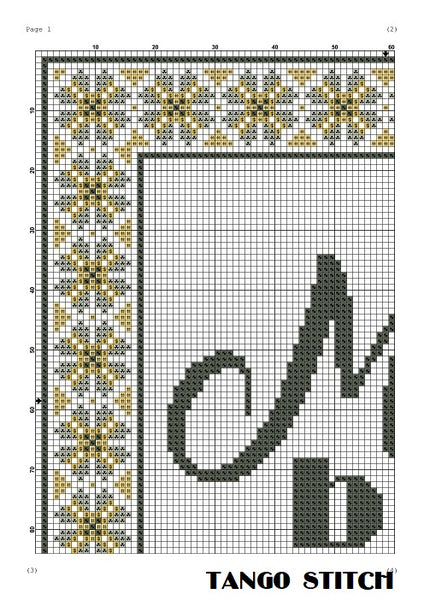 May be lettering typography words cross stitch pattern