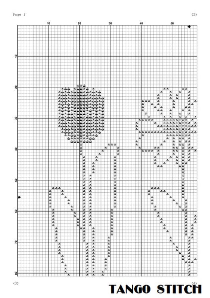 Abstract flowers cross stitch pattern Minimalist embroidery design - Tango Stitch