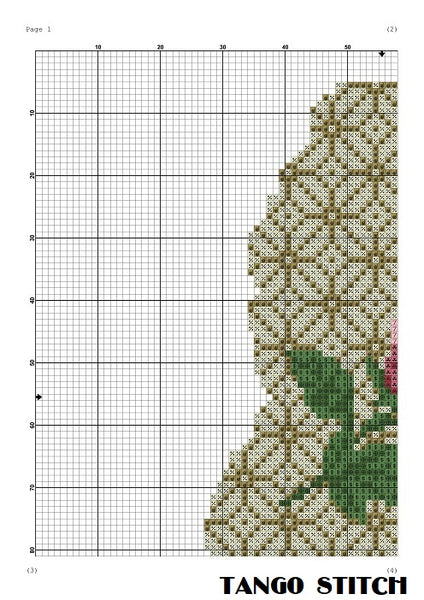 Mississippi state map silhouette flower ornament cross stitch pattern ...