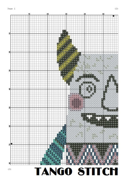 Greed monster funny cross stitch pattern for baby and kids - Tangi Stitch