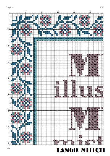 My illusion, my mistake funny quote cross stitch pattern