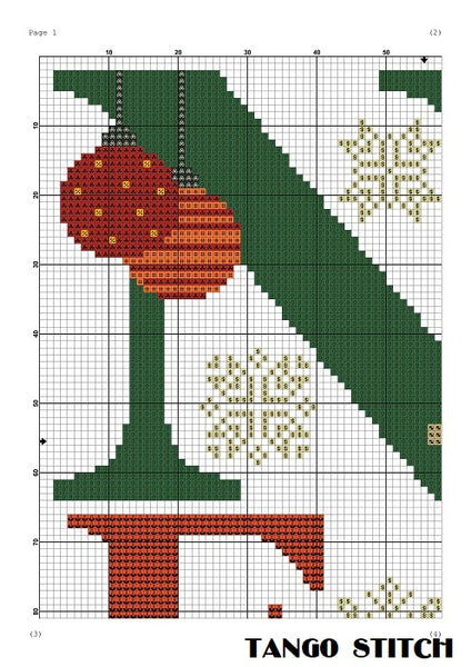 Noel cute Merry Christmas cross stitch design