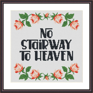 No stairway to heaven funny cross stitch pattern  