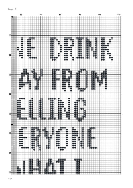 One drink away from telling everyone what I really think funny cross stitch pattern