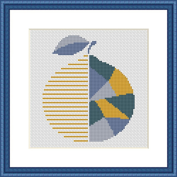 Orange geometric kitchen cross stitch pattern