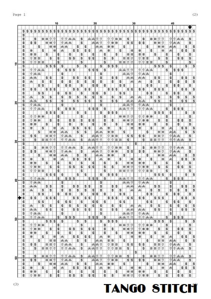 Modern yellow cross stitch ornament pattern DMC PDF chart