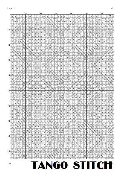 Wall carpet ornament cat cross stitch pattern