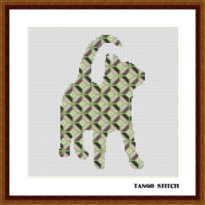 Cute ornament cat cross stitch needlecraft pattern - Tango Stitch