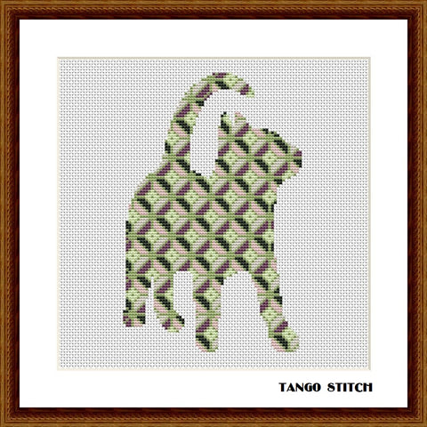 Cute ornament cat cross stitch needlecraft pattern - Tango Stitch