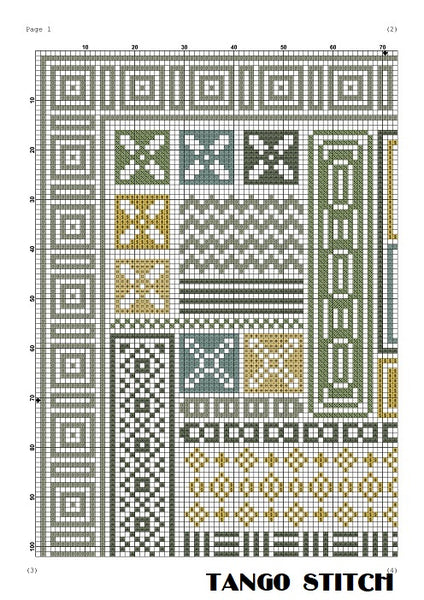 Greek cross stitch ornaments sampler - Tango Stitch