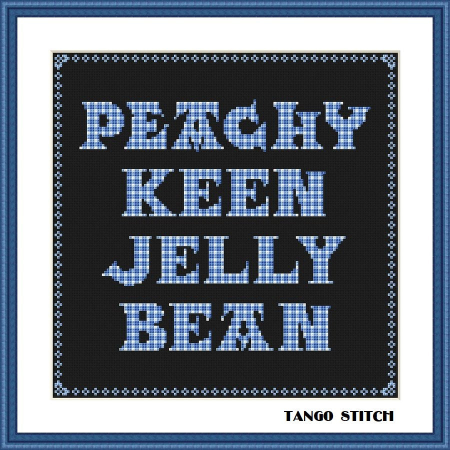 Peachy keen Jelly bean funny cross stitch pattern
