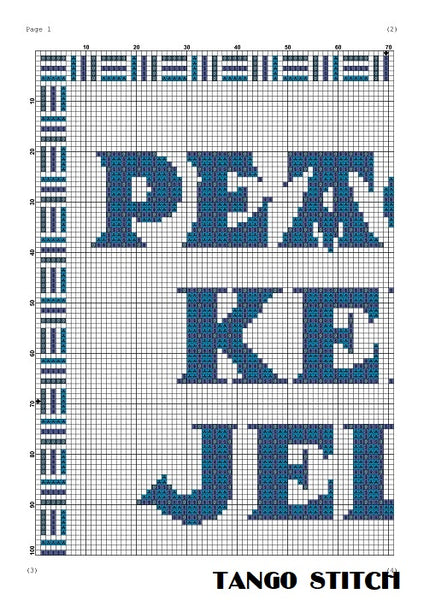 Peachy keen funny quote cross stitch ornament pattern