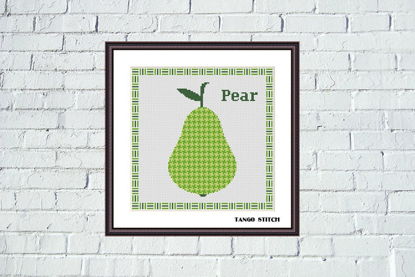 Pear ornament kitchen fruit cross stitch pattern