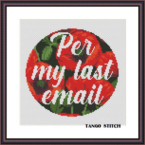 Per my last email tulip flower cross stitch pattern